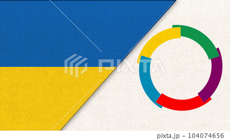 Flags of Ukraine and Organisation internationale de la Francophonie. Flags of Ukraine and Organisation internationale de la Francophonie. 104074656