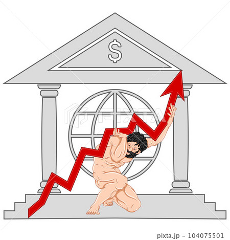 Vector of Atlas holding up the economy Vector of Atlas holding up the economy 104075501