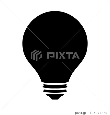 Light bulb silhouette logo isolated on white background Light bulb silhouette logo isolated on white background 104075870