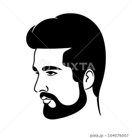 Man head silhoutte, face awith beard fashion icon Man head silhoutte, face awith beard fashion icon 104076007