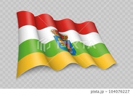 3D Realistic waving Flag of La Rioja is a region of Spain 104076227