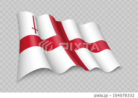 3D Realistic waving Flag of City of London is a county of England 104076332
