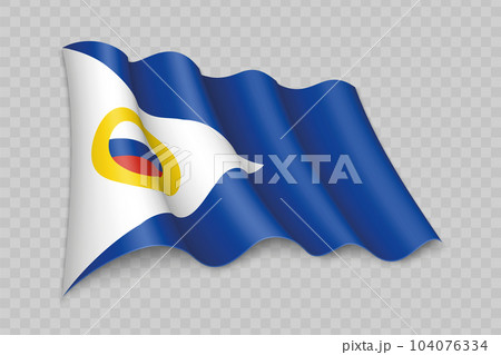 3D Realistic waving Flag of Chukotka Autonomous is a region of Russia 104076334