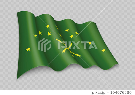 3D Realistic waving Flag of Adygea is a region of Russia 104076380