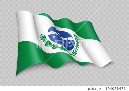 3D Realistic waving Flag of Parana is a state of Brazil 104076476