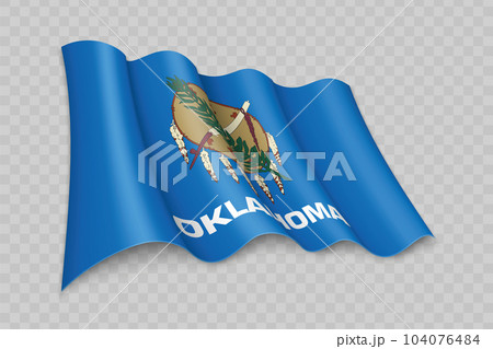 3D Realistic waving Flag of Oklahoma is a state of United States 3D Realistic waving Flag of Oklahoma is a state of United States 104076484
