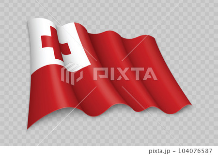 3D Realistic waving Flag of Tonga 104076587