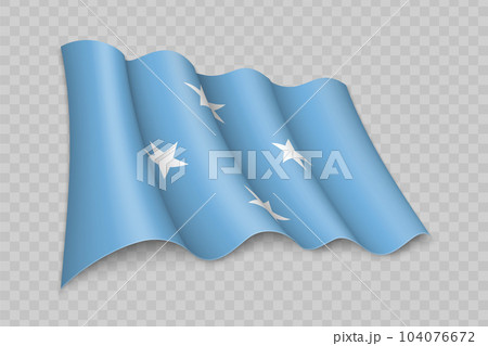 3D Realistic waving Flag of Micronesia 3D Realistic waving Flag of Micronesia 104076672