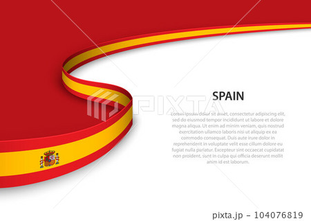 Wave flag of Spain with copyspace background 104076819