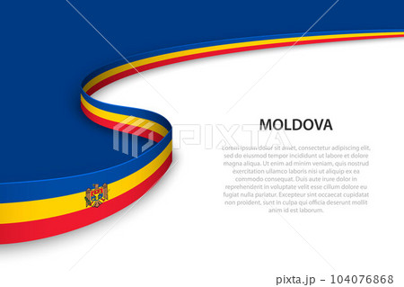 Wave flag of Moldova with copyspace background Wave flag of Moldova with copyspace background 104076868
