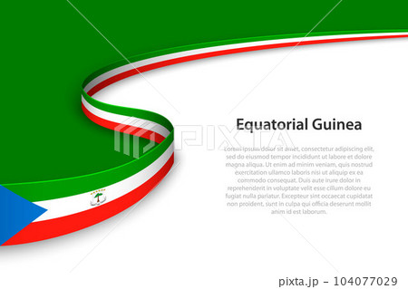 Wave flag of Equatorial Guinea with copyspace background. 104077029