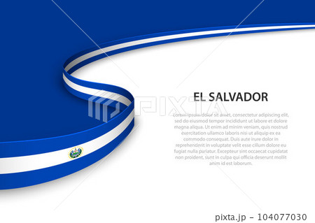Wave flag of El Salvador with copyspace background. Wave flag of El Salvador with copyspace background. 104077030