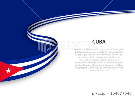 Wave flag of Cuba with copyspace background. 104077046