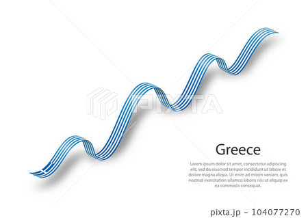 Waving ribbon or banner with flag of Greece Waving ribbon or banner with flag of Greece 104077270