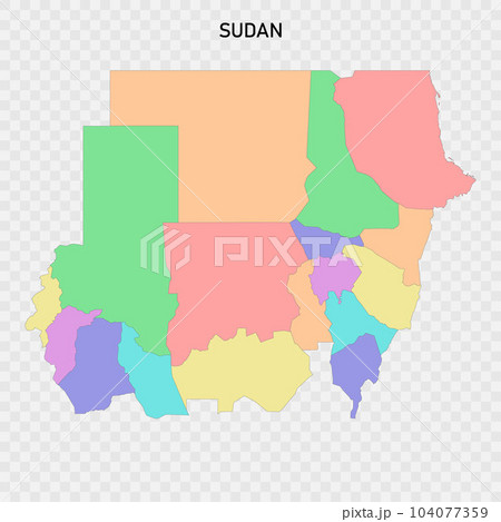 Isolated colored map of Sudan Isolated colored map of Sudan 104077359