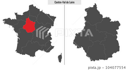 map of Centre-Val de Loire region of France map of Centre-Val de Loire region of France 104077554