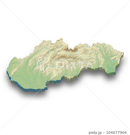 3d isometric relief map of Slovakia 104077904