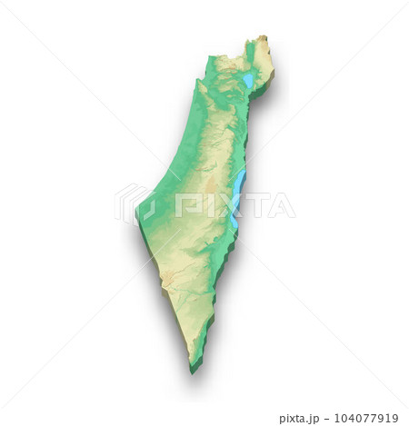 3d isometric relief map of Israel 104077919