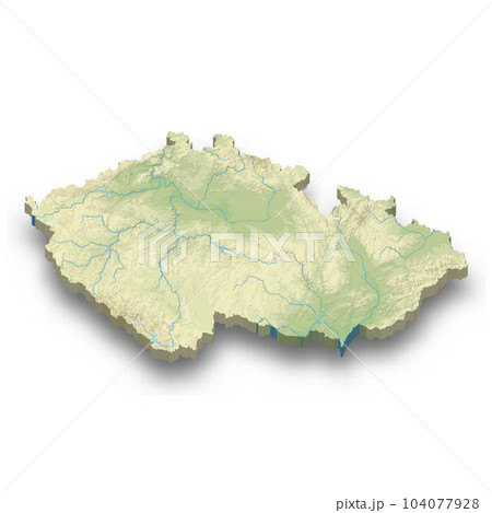 3d isometric relief map of Czech Republic 104077928