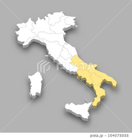 South region location within Italy map 104078088