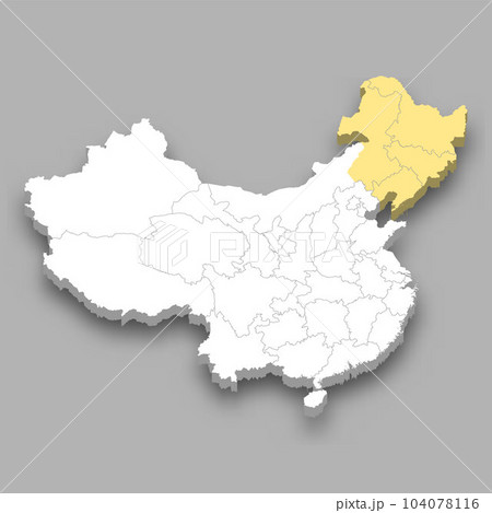 Northeast region location within China map 104078116