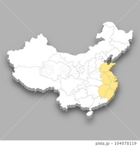 East region location within China map 104078119