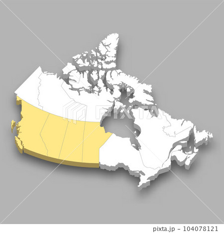 Western Canada region location within Canada map 104078121