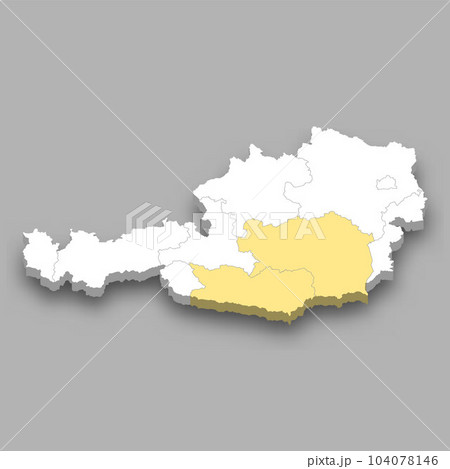 Southern region location within Austria map 104078146