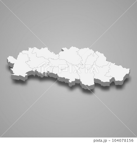 3d isometric map of Presov Region is a province of Slovakia 104078156