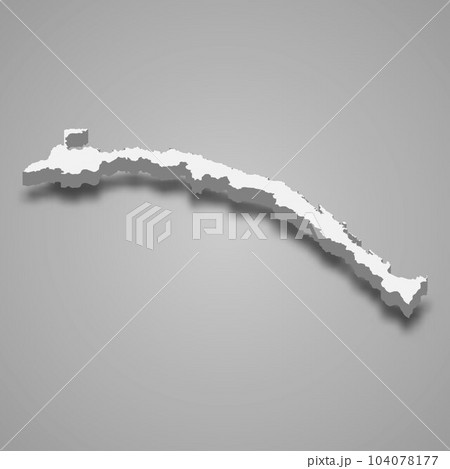 3d isometric map of Guna-Yala is a province of Panama 104078177