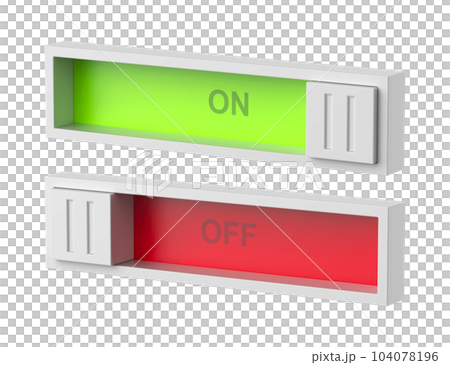 On and off sliding toggle buttons 104078196