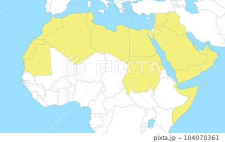 map of Arab World with borders of the states map of Arab World with borders of the states 104078361