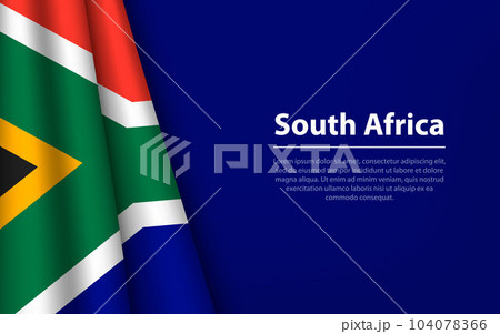 Wave flag of South Africa with copyspace background. 104078366