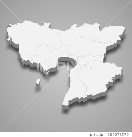 3d isometric map of Parnu county is a region of Estonia 104078579