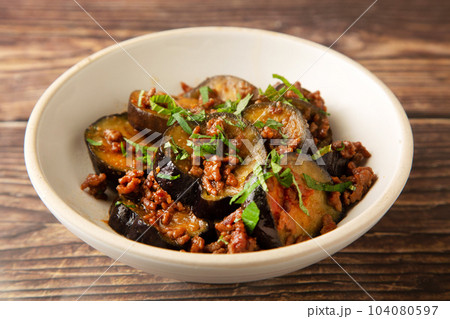 茄子の肉味噌炒め 茄子の肉味噌炒め 104080597