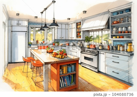 キッチン,Generative AI AI画像 104080736
