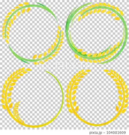 稻穗時尚圓框插圖集 稻穗時尚圓框插圖集 104081609