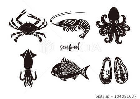 魚介類のアイコンセット 104081637