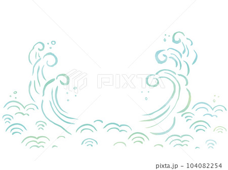 波の手描きイラストテンプレートのイラスト素材 [104082254] - PIXTA 