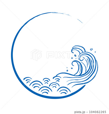 波の手描きイラストテンプレートのイラスト素材 [104082265] - PIXTA 