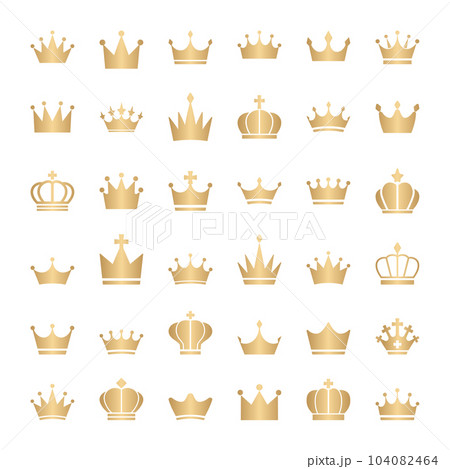 王冠/アイコン/ベクター/イラストセット/ゴールド/素材/ランキング 104082464