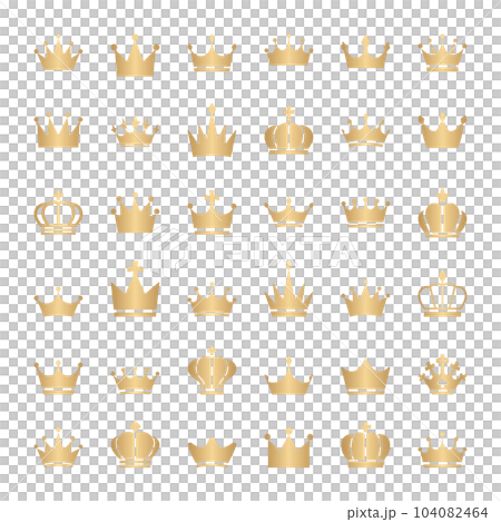 王冠/アイコン/ベクター/イラストセット/ゴールド/素材/ランキング 104082464