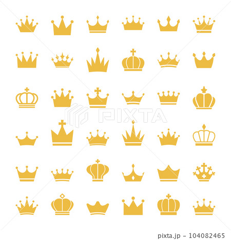 王冠/アイコン/ベクター/イラストセット/ゴールド/素材/ランキング 104082465