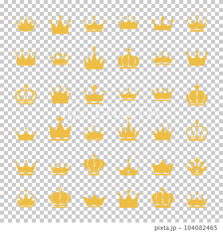 王冠/アイコン/ベクター/イラストセット/ゴールド/素材/ランキング 104082465