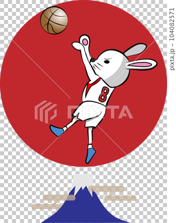 Rabbit basketball player shooting 104082571