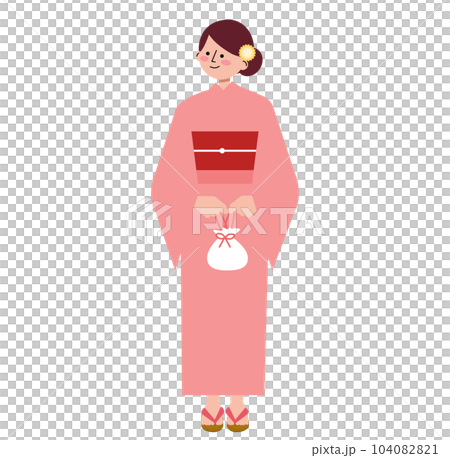 Illustration of a woman in a yukata Illustration of a woman in a yukata 104082821