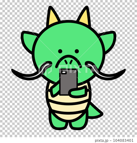 龍操作智能手機的插圖 104083401