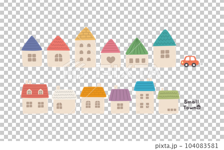 Set of colorful small houses Set of colorful small houses 104083581