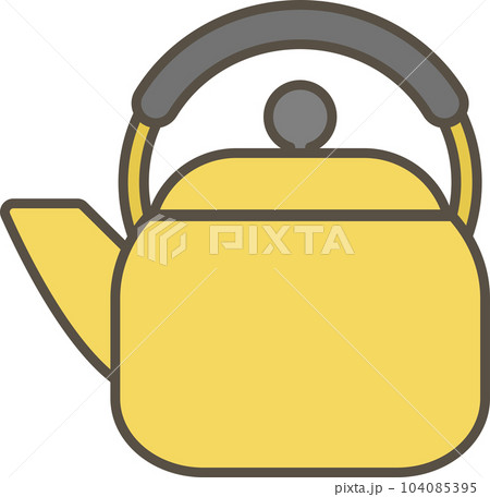 やかんのシンプルなカラーイラスト やかんのシンプルなカラーイラスト 104085395
