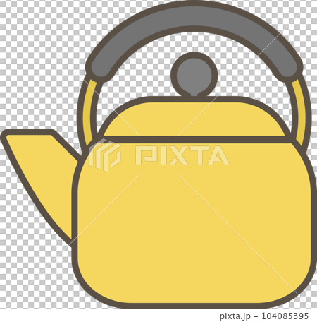 やかんのシンプルなカラーイラスト やかんのシンプルなカラーイラスト 104085395